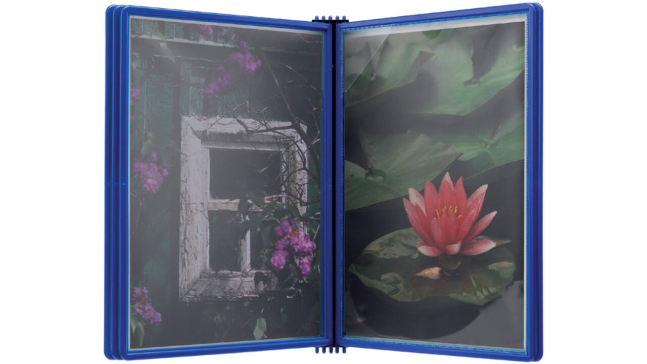 Wandelement Djois Flex-O-Frame A4 met 5 tassen blauw