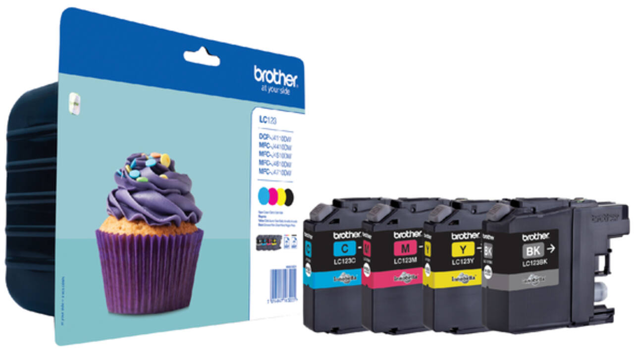 Inktcartridge Brother LC-123VALBP zwart + 3 kleuren