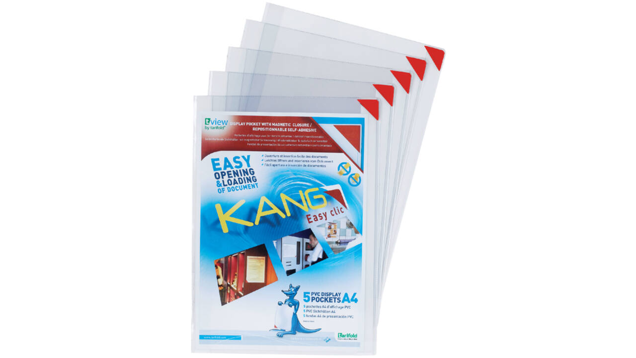 Presenteerhoes Djois Kang easy clic A4 herpositioneerbaar zelfklevend 5 stuks