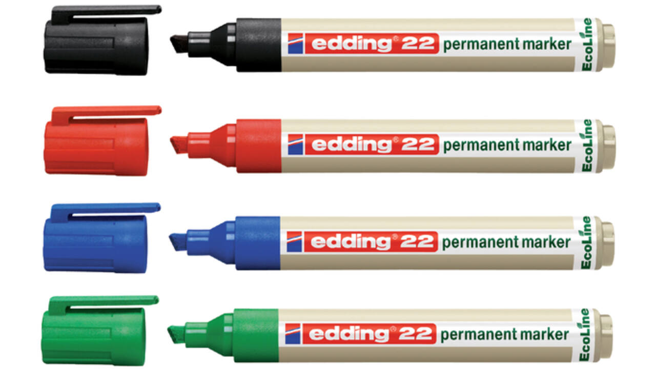 Viltstift edding 22 Ecoline schuin zwart 1-5mm