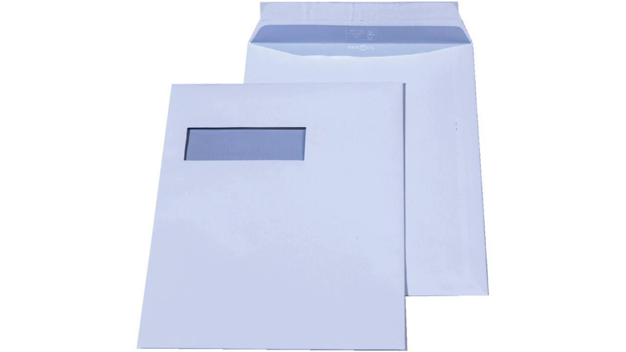 Envelop Hermes akte C4 229x324mm venster 4x11links 250stuks