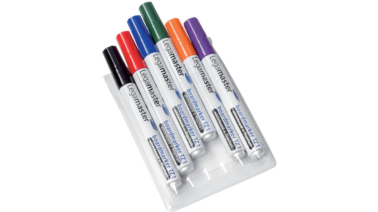 Viltstift Legamaster TZ 1 whiteboard rond 1.5-3mm assorti set à 6 stuks
