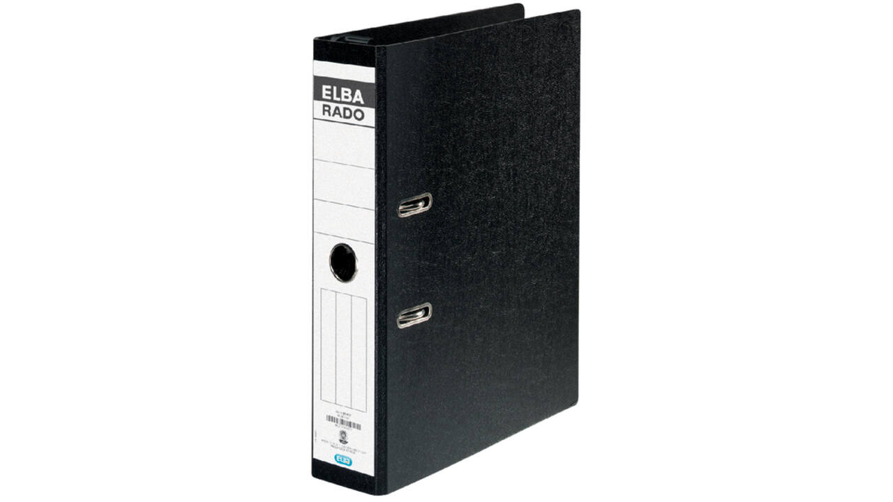 Hangordner Elba Rado 75mm karton zwart gewolkt