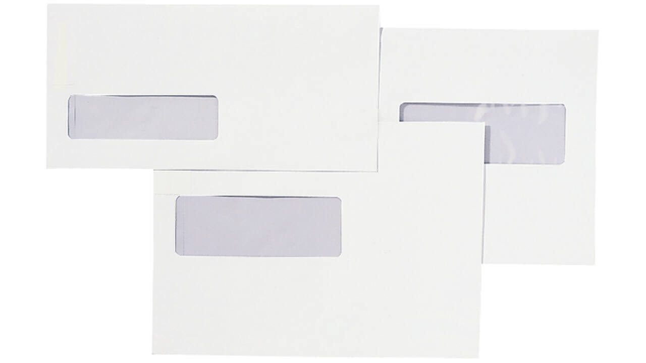 Envelop Quantore 110x220mm venster 3x10cm links zelfkl 25st