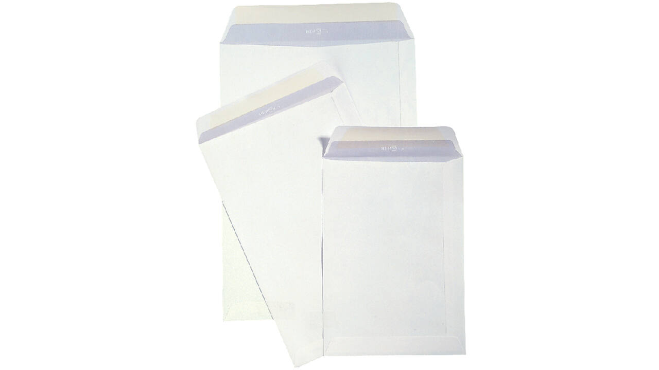 Envelop Hermes akte EB4 262x371mm zelfklevend wit pak à 25 stuks