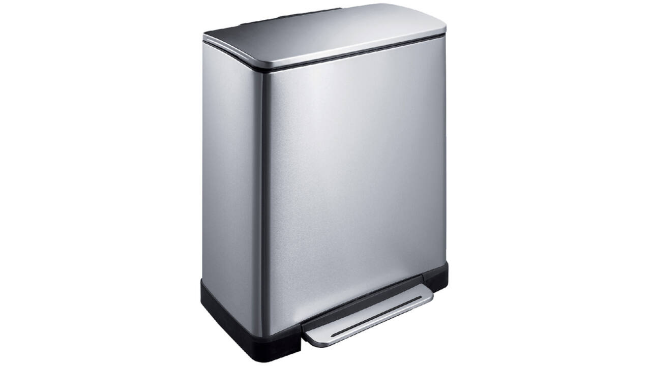 Afvalbak EKO E-Cube pedaalemmer 18+28liter RVS