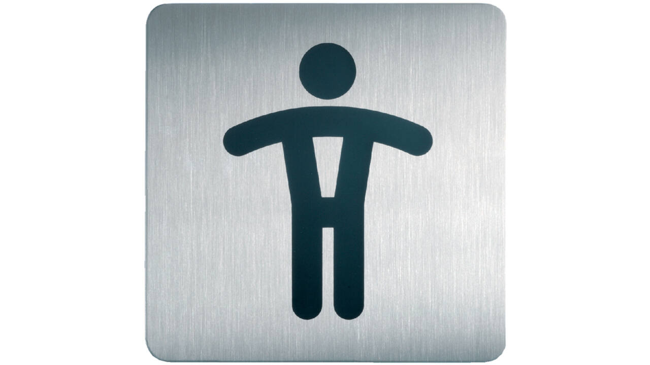 Infobord pictogram Durable 4954 vierkant wc heren 150mm