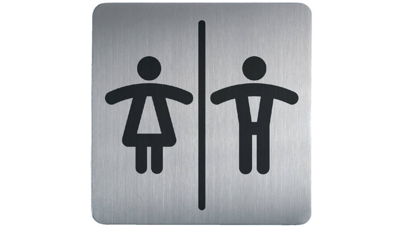 Infobord pictogram Durable 4958 vierkant wc dames/heren 150