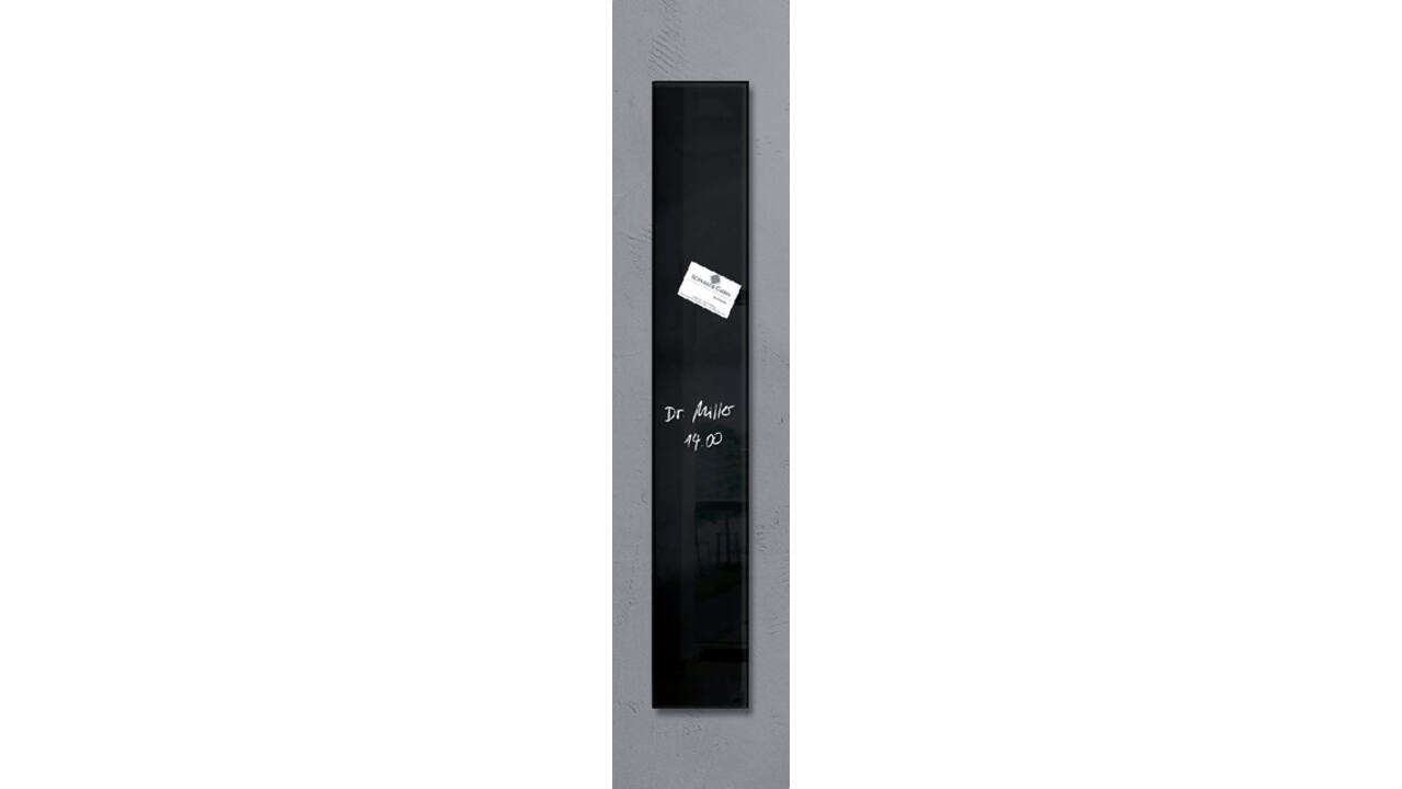 Glasbord Sigel magnetisch 120x780x15mm zwart