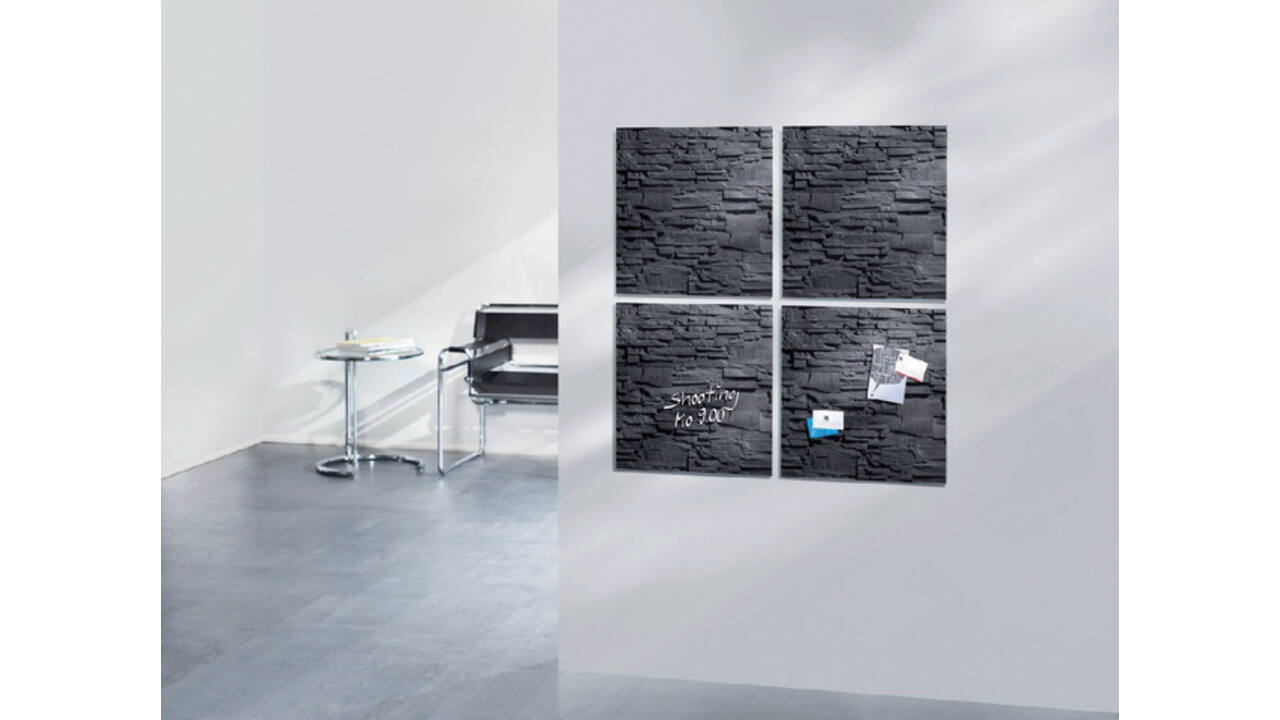Glasbord Sigel magnetisch 480x480x15mm leisteen