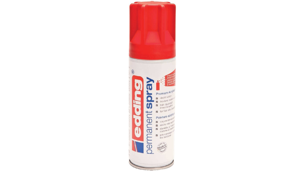 Verfspuitbus edding 5200 permanent spray mat verkeersrood