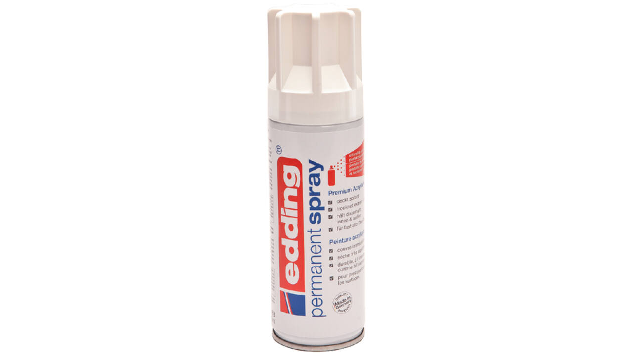Verfspuitbus edding 5200 permanent spray glossy verkeerswit