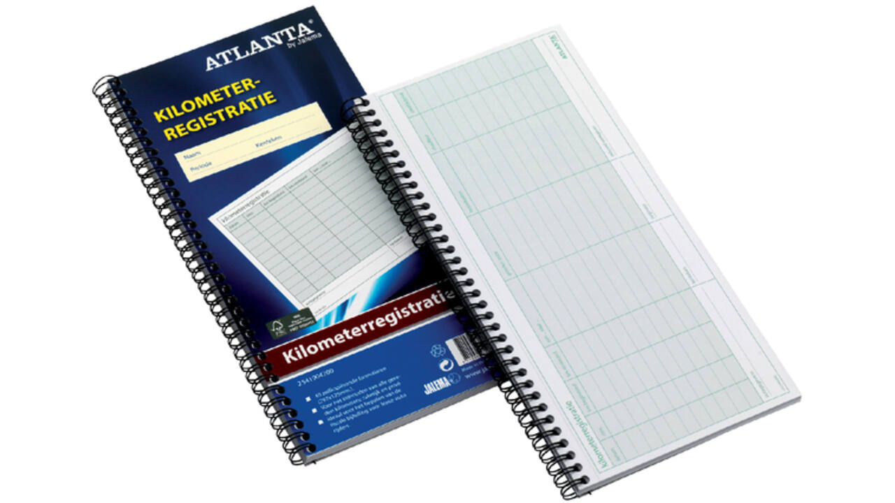 Kilometer registratieboek Djois Atlanta 40x2vel met spiraal