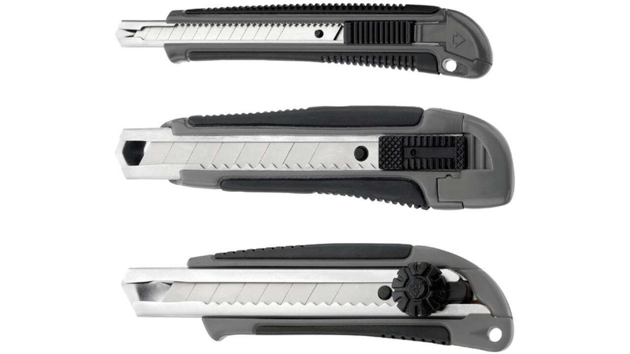 Snijmes Westcott professional 9mm met schuifsluiting grijs/zwart