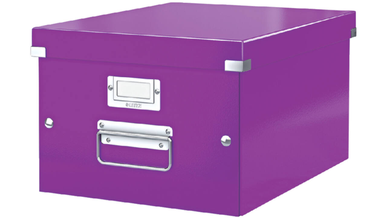 Opbergbox Leitz WOW Click & Store 281x200x370mm paars