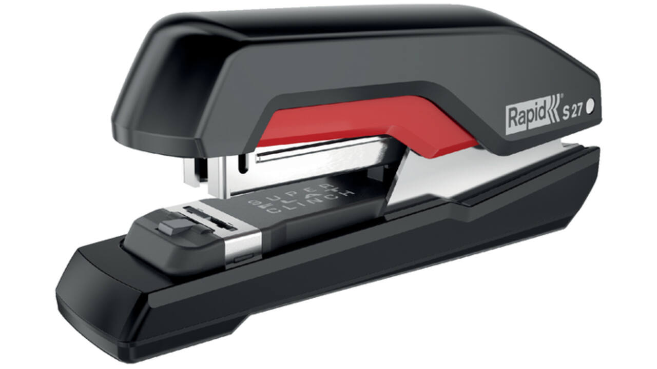 Bureaunietmachine Rapid Supreme half-strip S27 30 vel zwart/rood