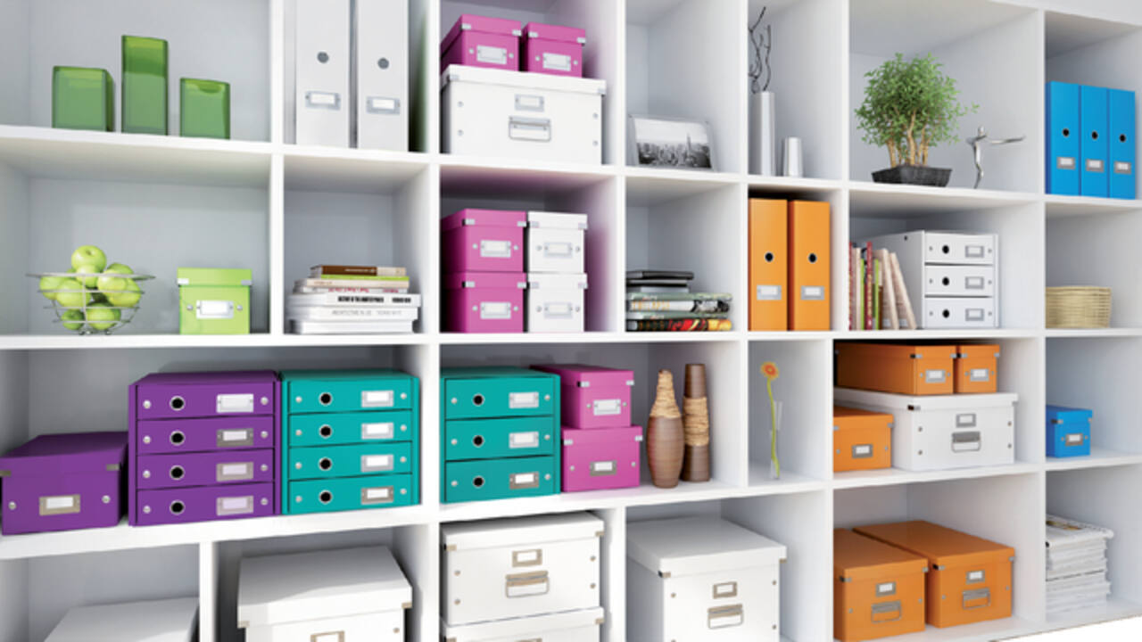 Opbergbox Leitz WOW Click & Store 281x200x370mm paars