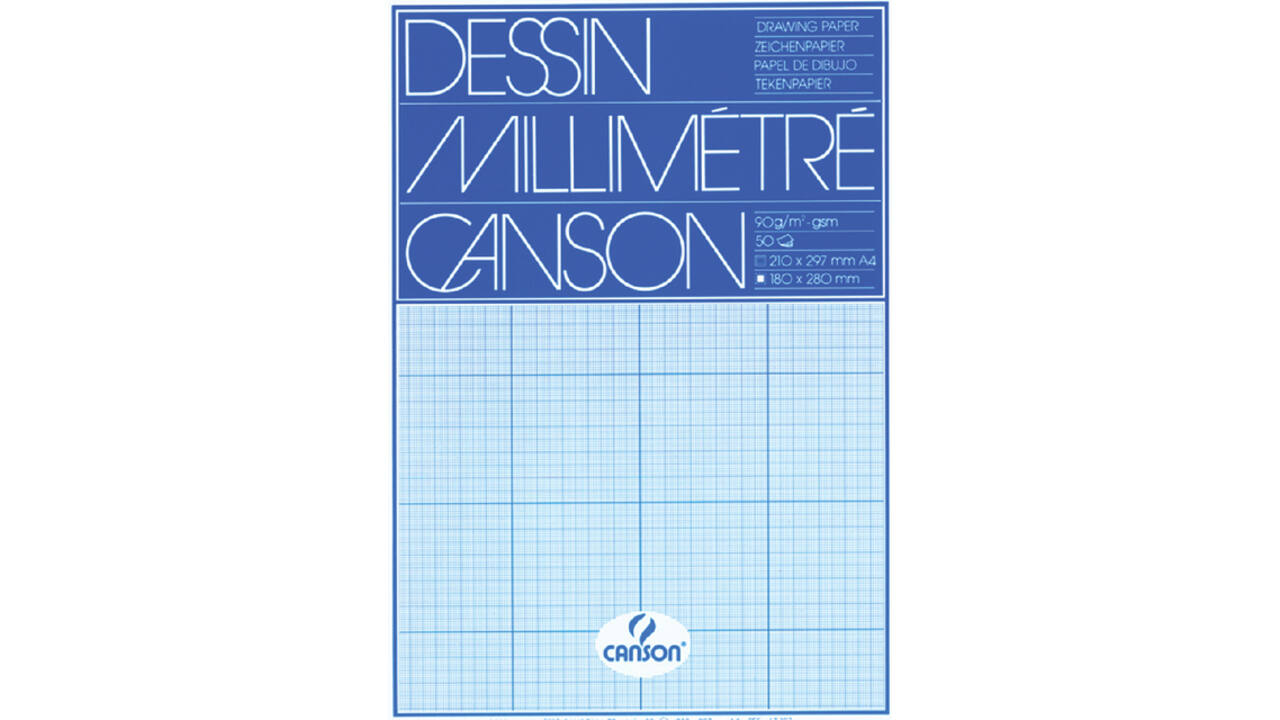 Millimeterblok Canson A4 blauw
