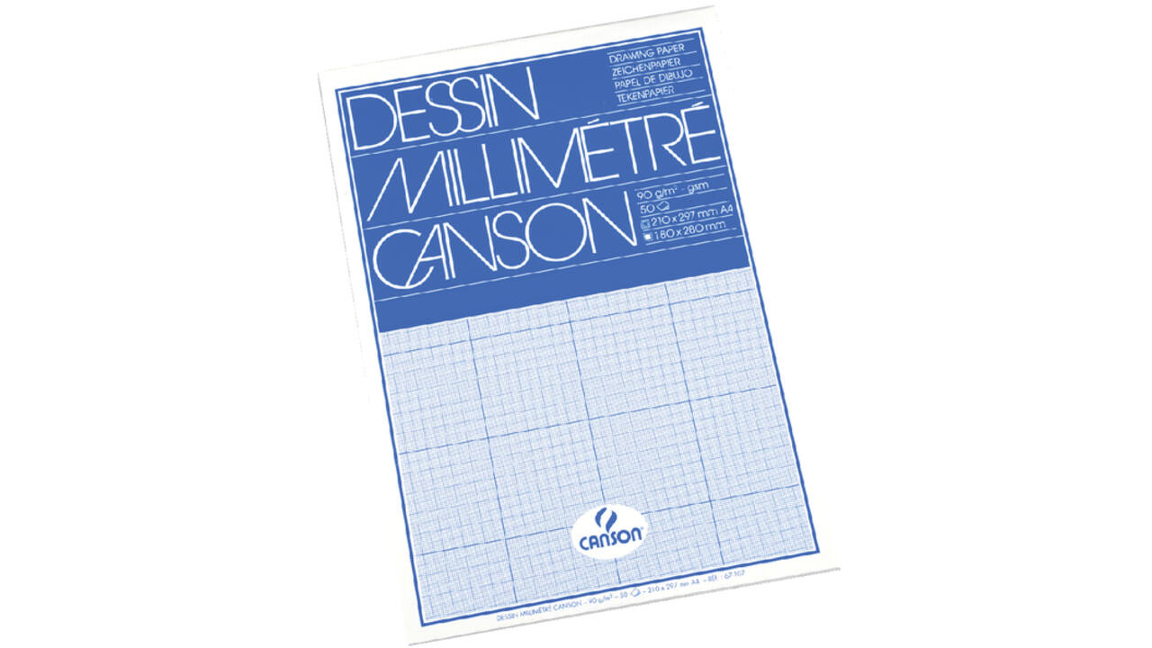 Millimeterblok Canson A4 blauw