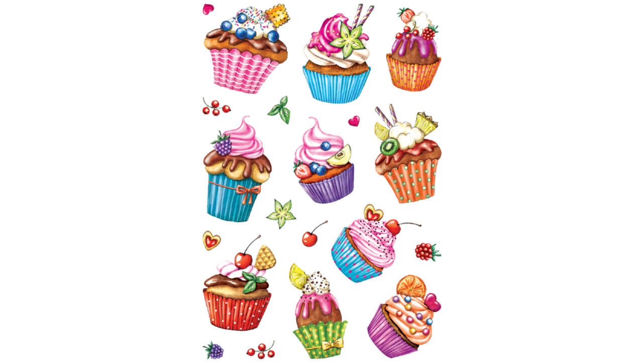 Etiket HERMA 3387 cupcakjes glitter