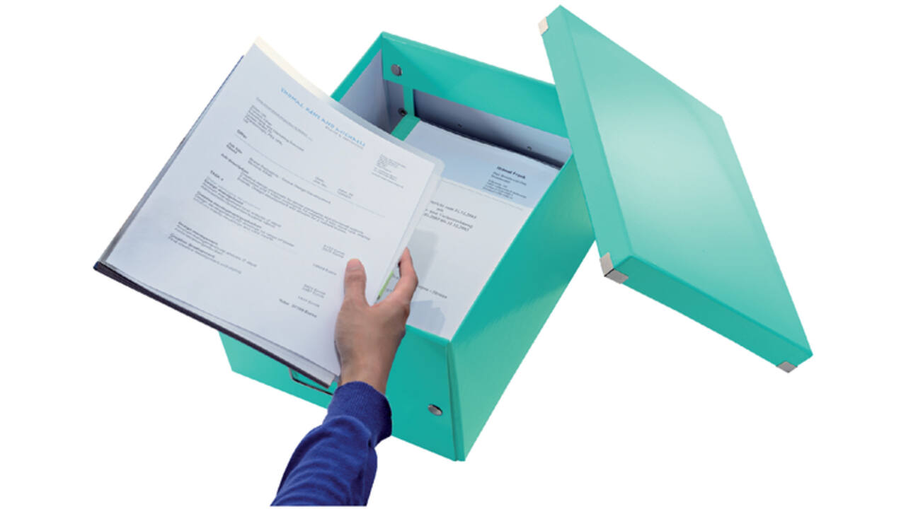 Opbergbox Leitz WOW Click & Store 281x200x370mm ijsblauw