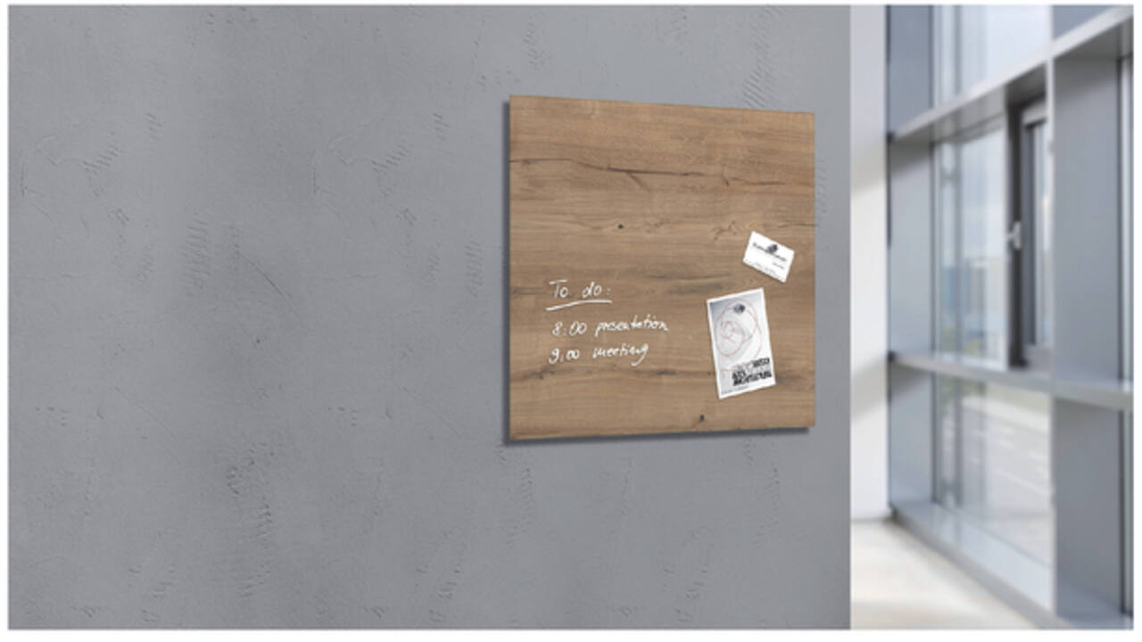 Glasbord Sigel magnetisch 480x480x15mm natural wood