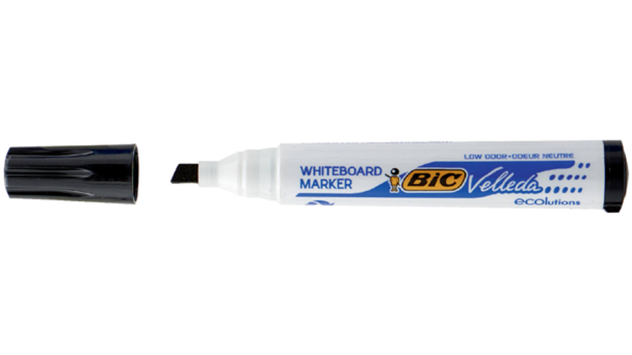 Viltstift Bic Velleda 1751 whiteboard schuin large zwart