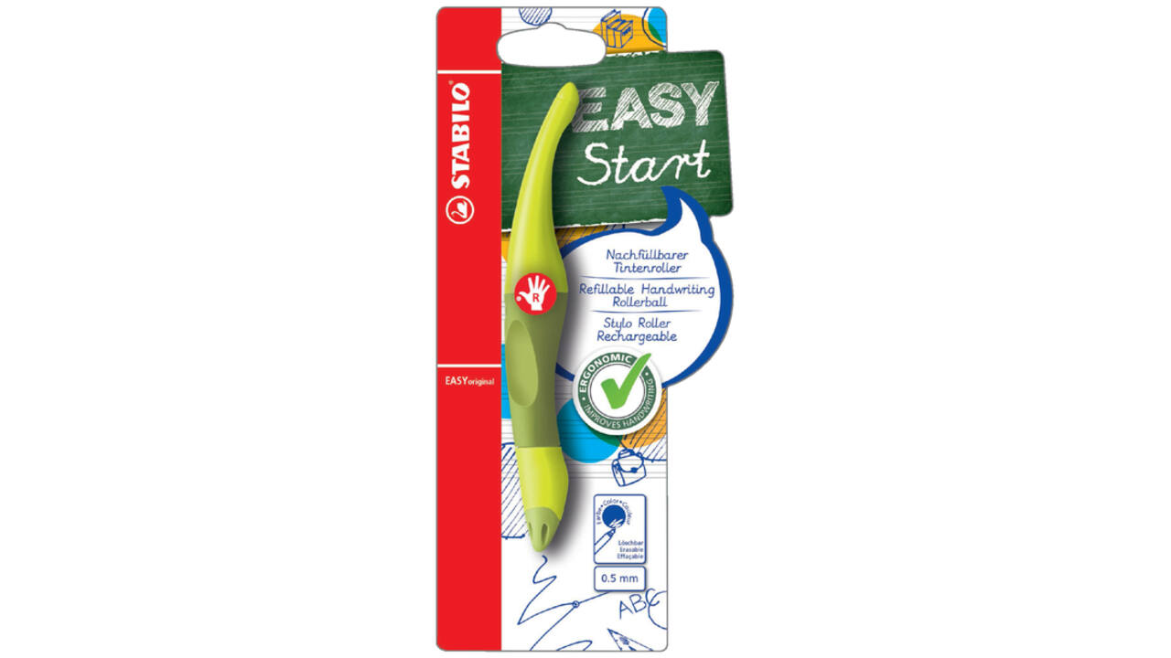 Rollerpen STABILO Easyoriginal rechtshandig limoen/groen blister à 1 stuk