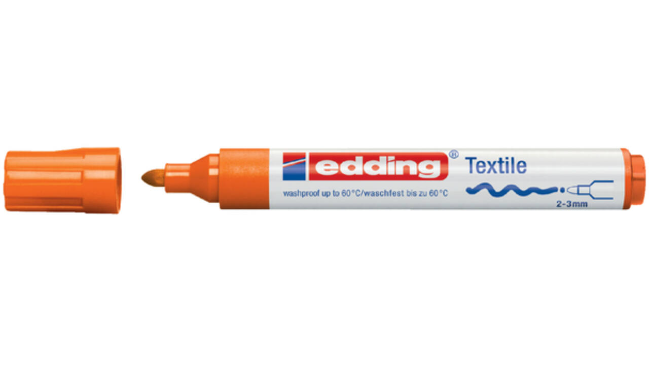 Viltstift edding 4500 textiel rond 2-3mm oranje