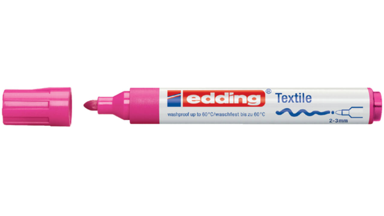 Viltstift edding 4500 textiel rond 2-3mm roze