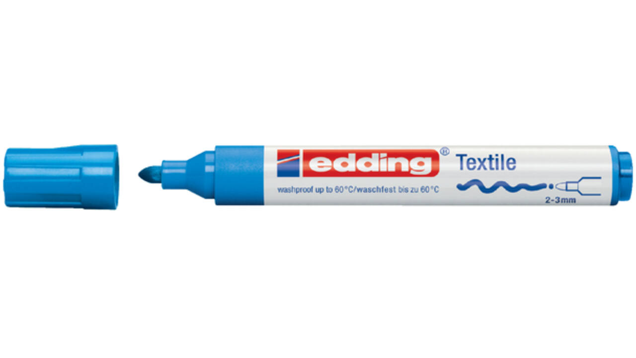 Viltstift edding 4500 textiel rond 2-3mm lichtblauw