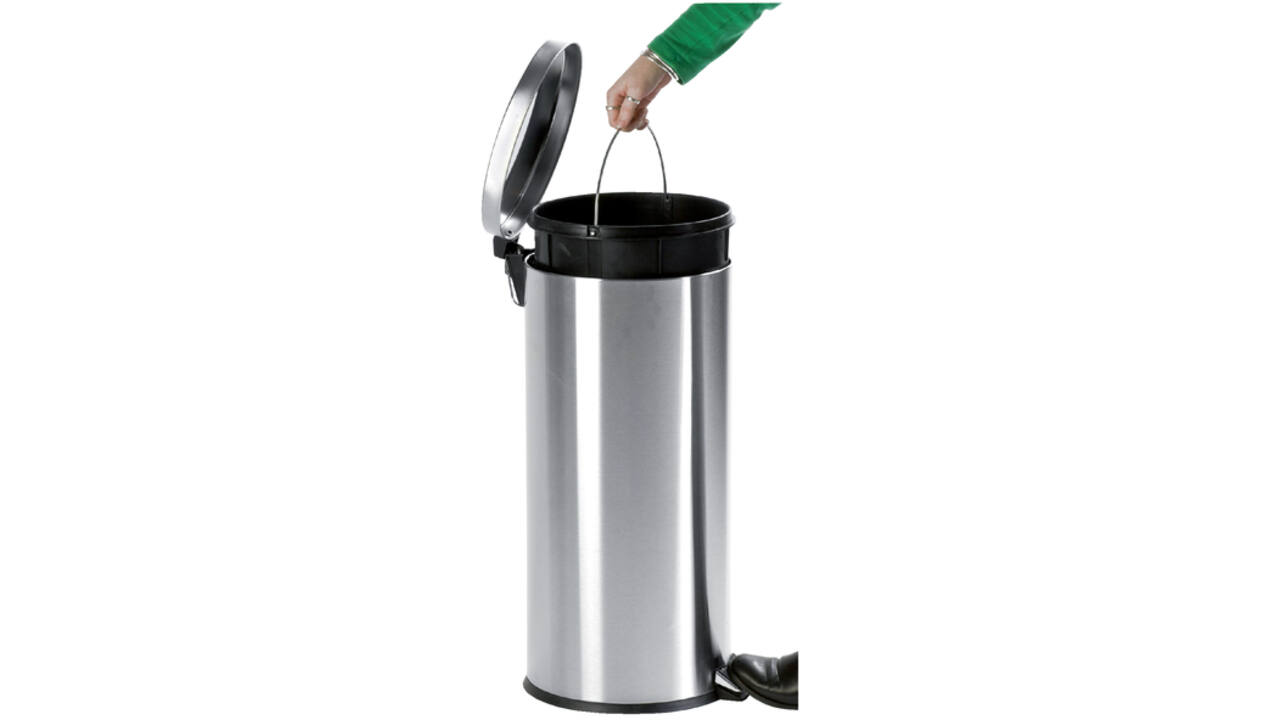Afvalbak pedaalemmer RVS rond 20 liter