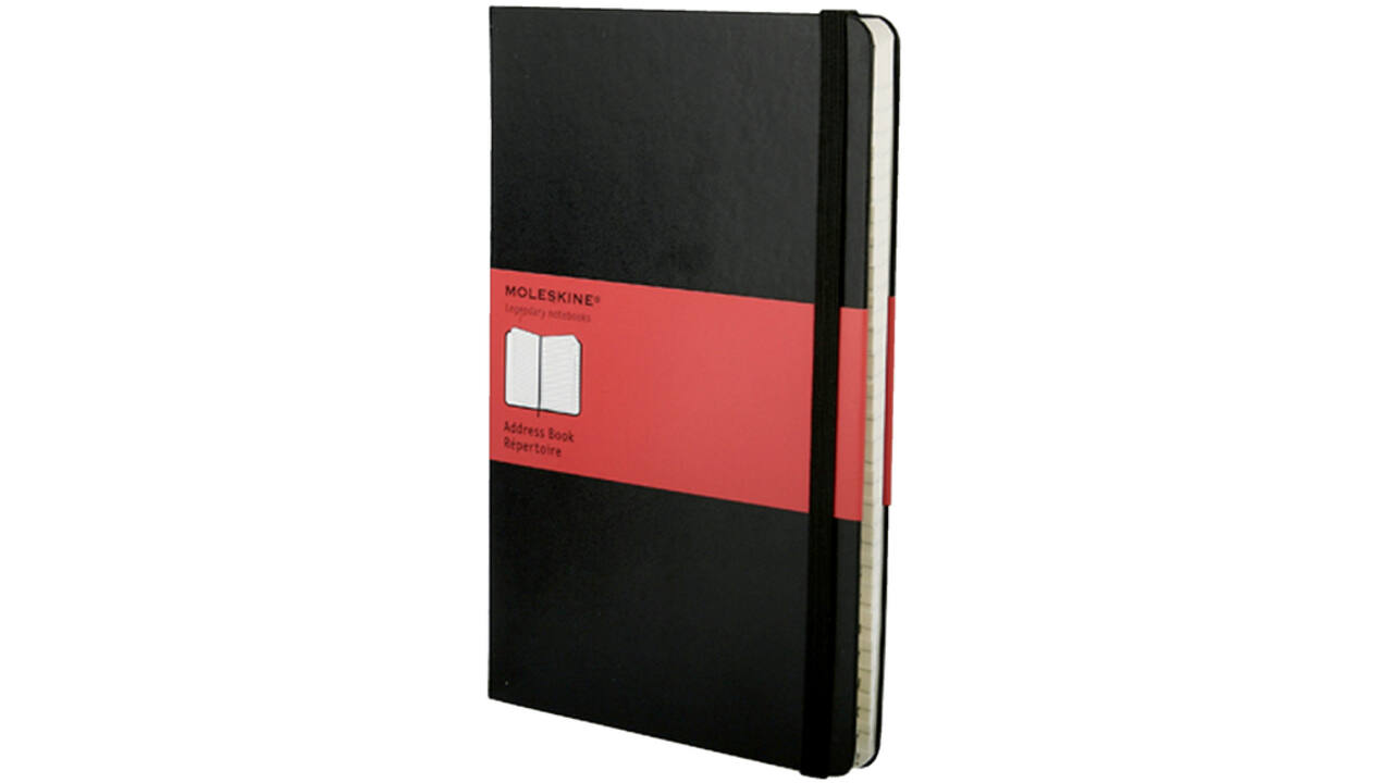 Adresboek Moleskine pocket 90x140mm hard cover zwart