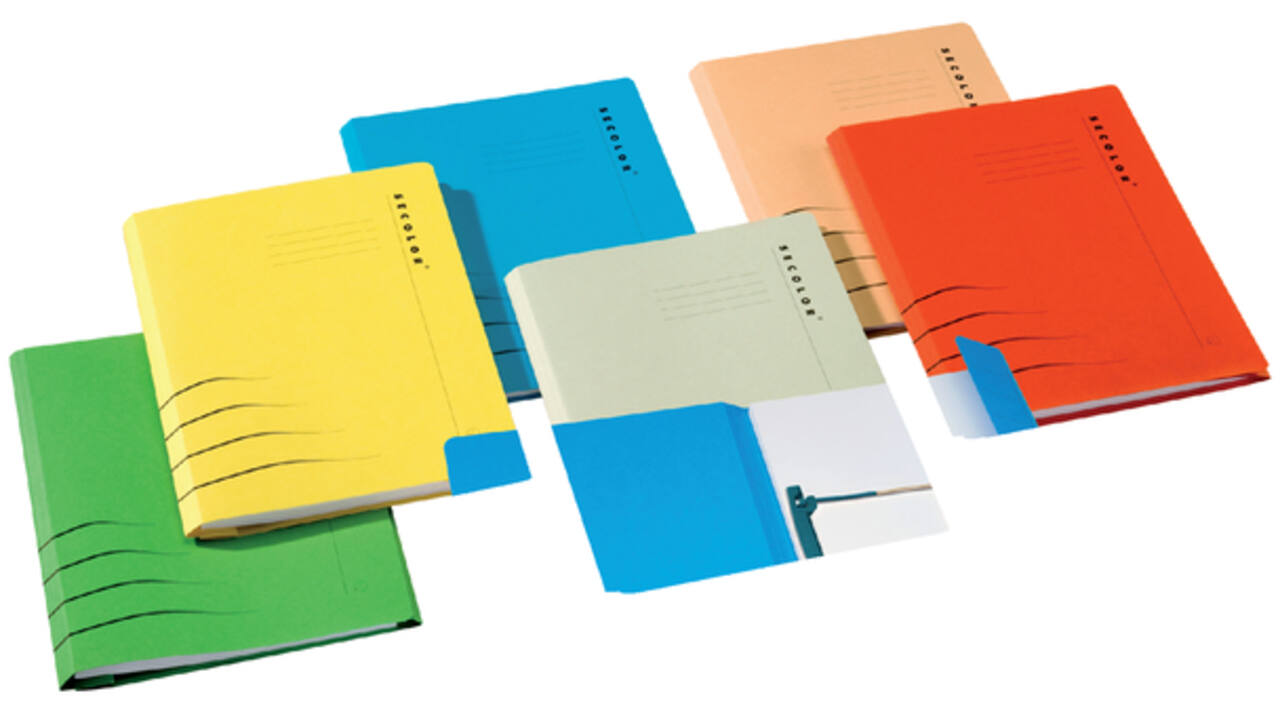 Combimap Secolor folio 1 klep recycled 250gr blauw