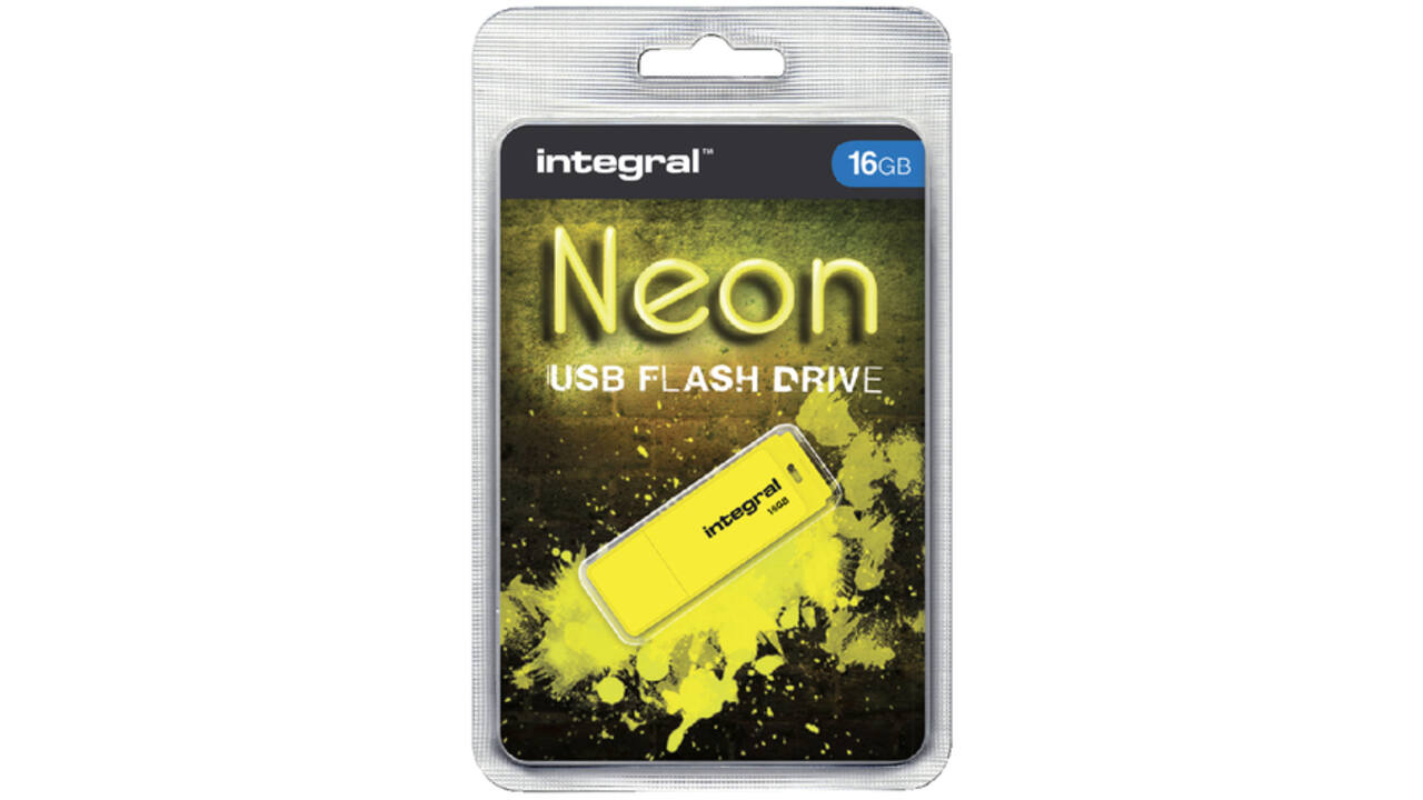 USB-stick 2.0 Integral 16Gb neon geel