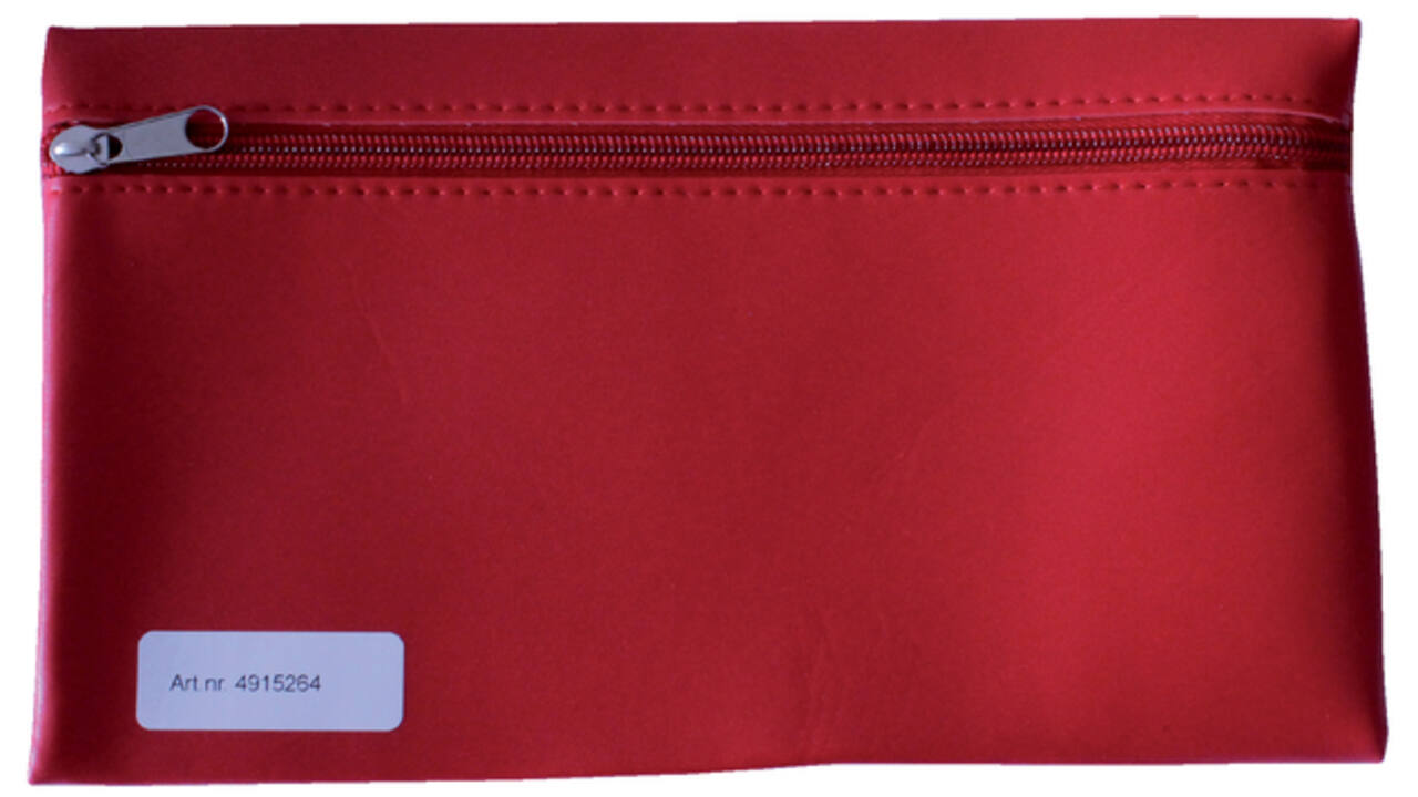 Schooletui 15x26cm met rits skai helder rood