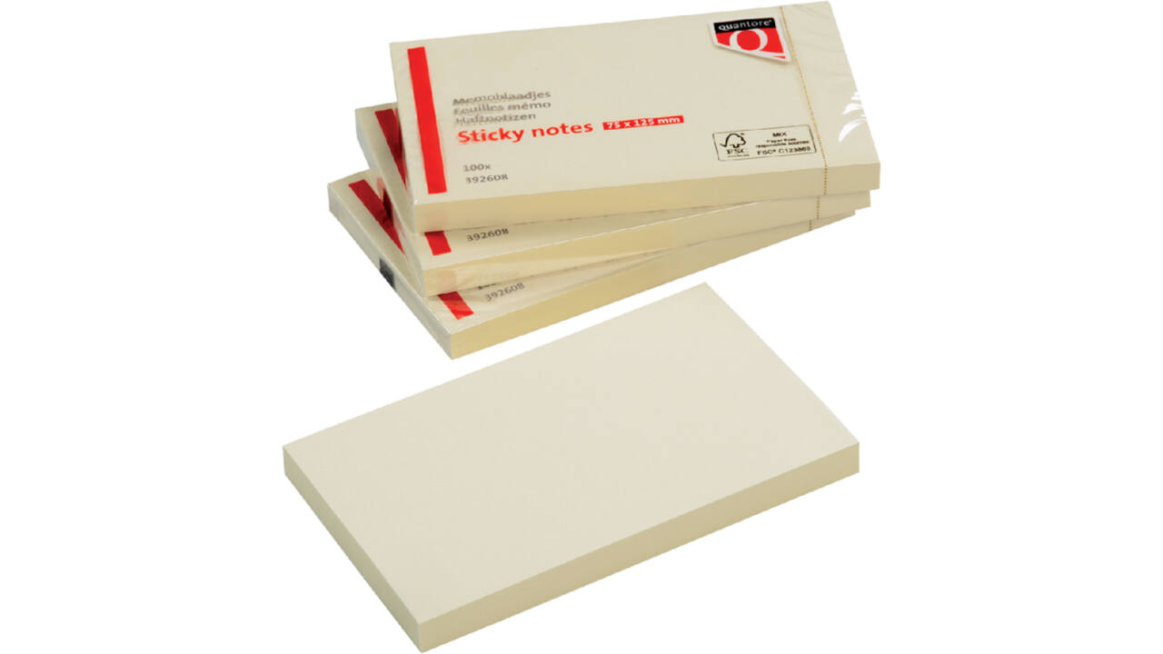 Memoblok Quantore 76x127mm geel