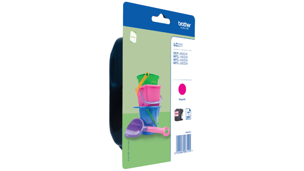 Inktcartridge Brother LC-221M rood