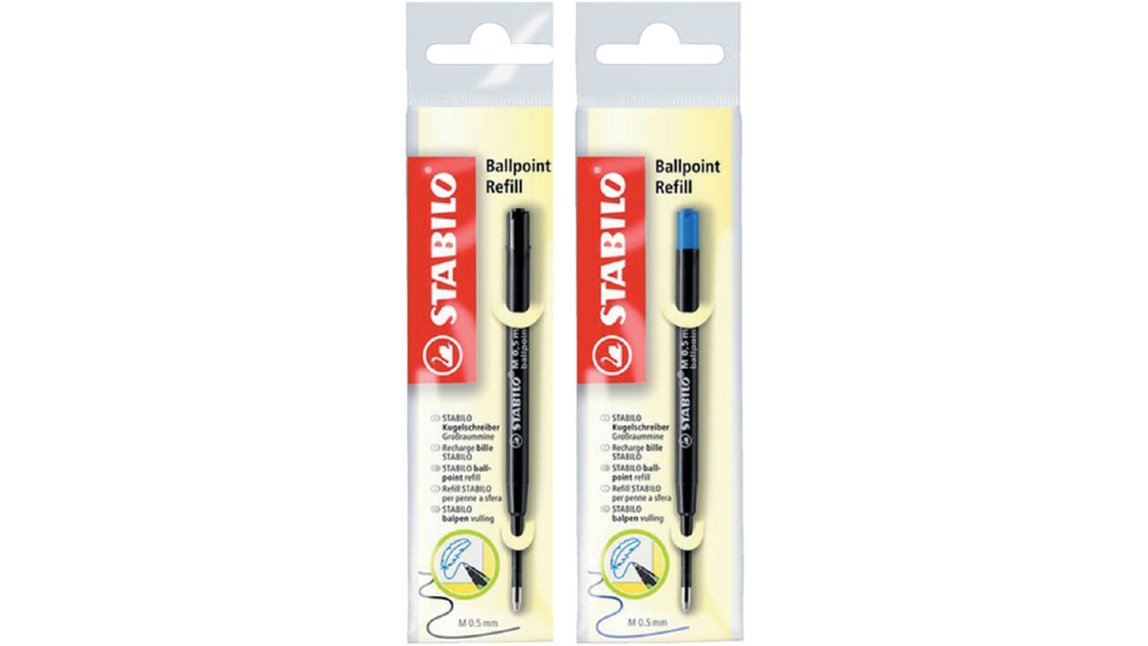 Balpenvulling STABILO standaard medium zwart blister à 1 stuk