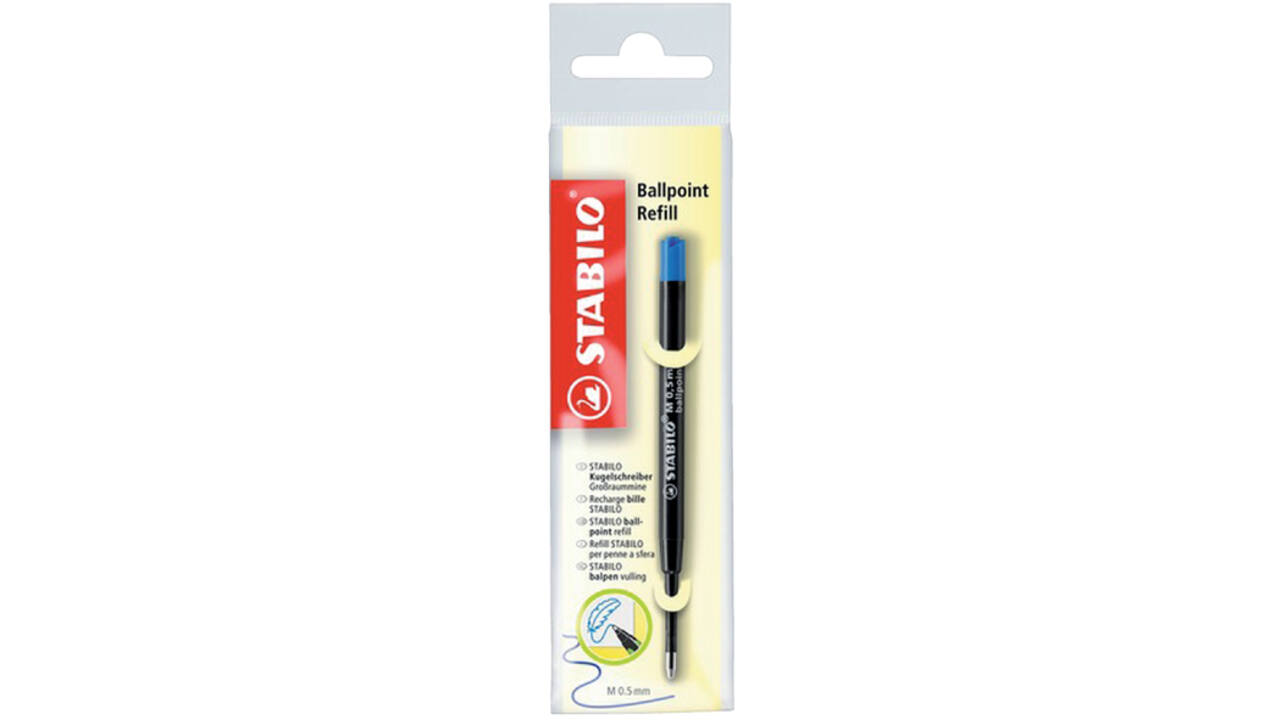 Balpenvulling STABILO standaard medium blauw blister à 1 stuk