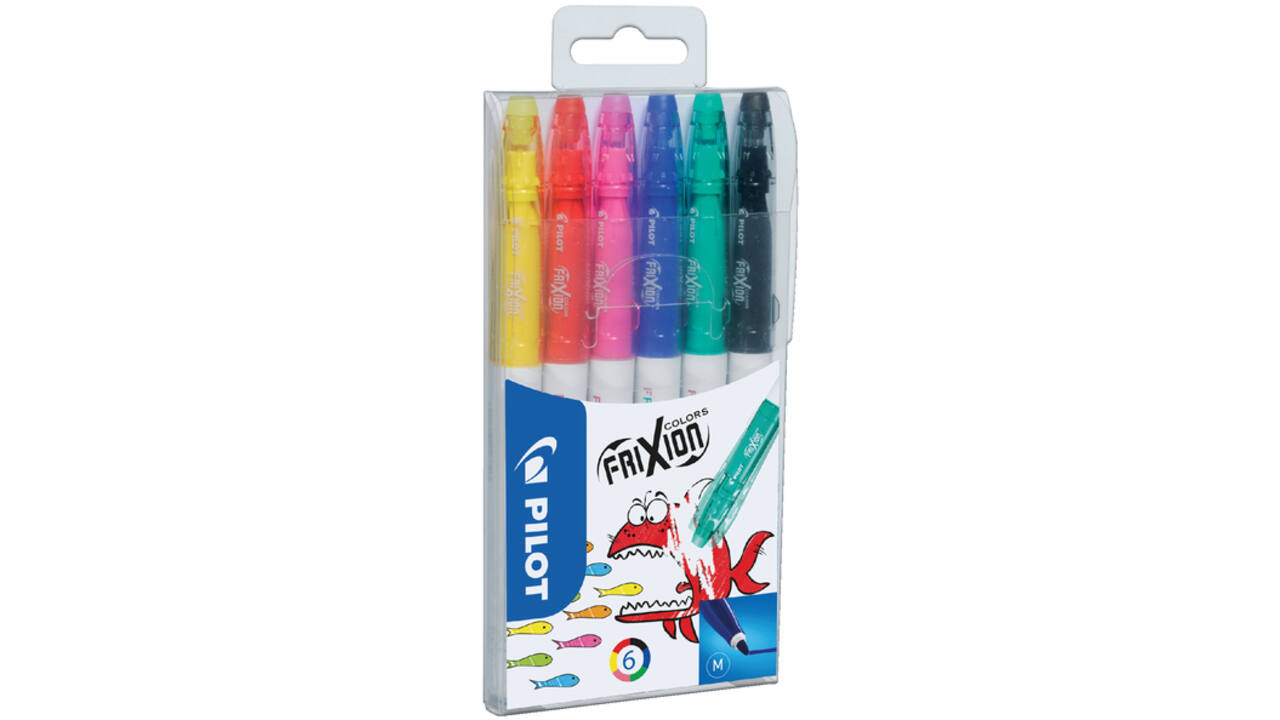 Viltstift PILOT friXion Colors medium assorti etui à 6 stuks