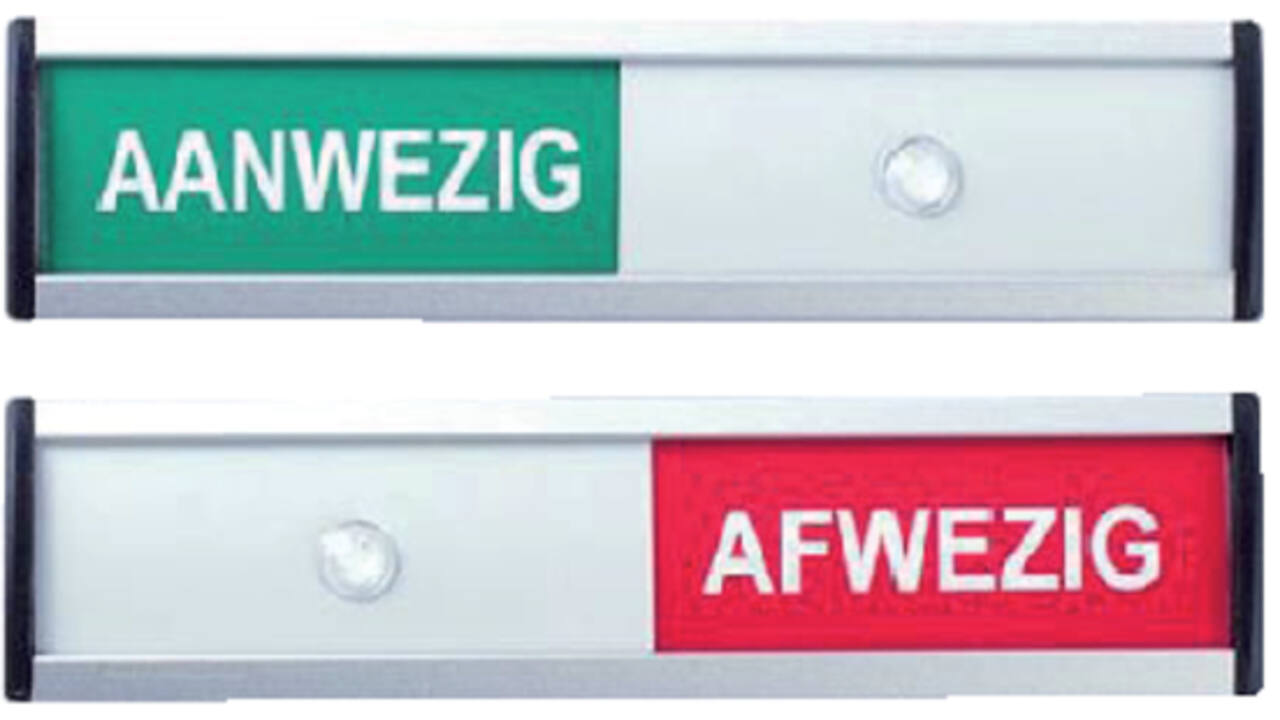 Infobord aanwezig/afwezig 125x30mm