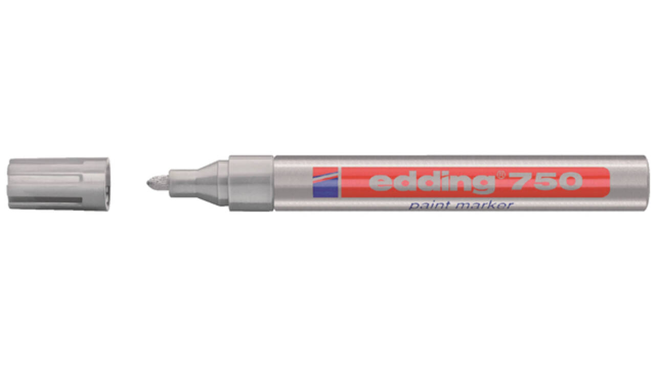 Viltstift edding 750 lakmarker rond 2-4mm zilver