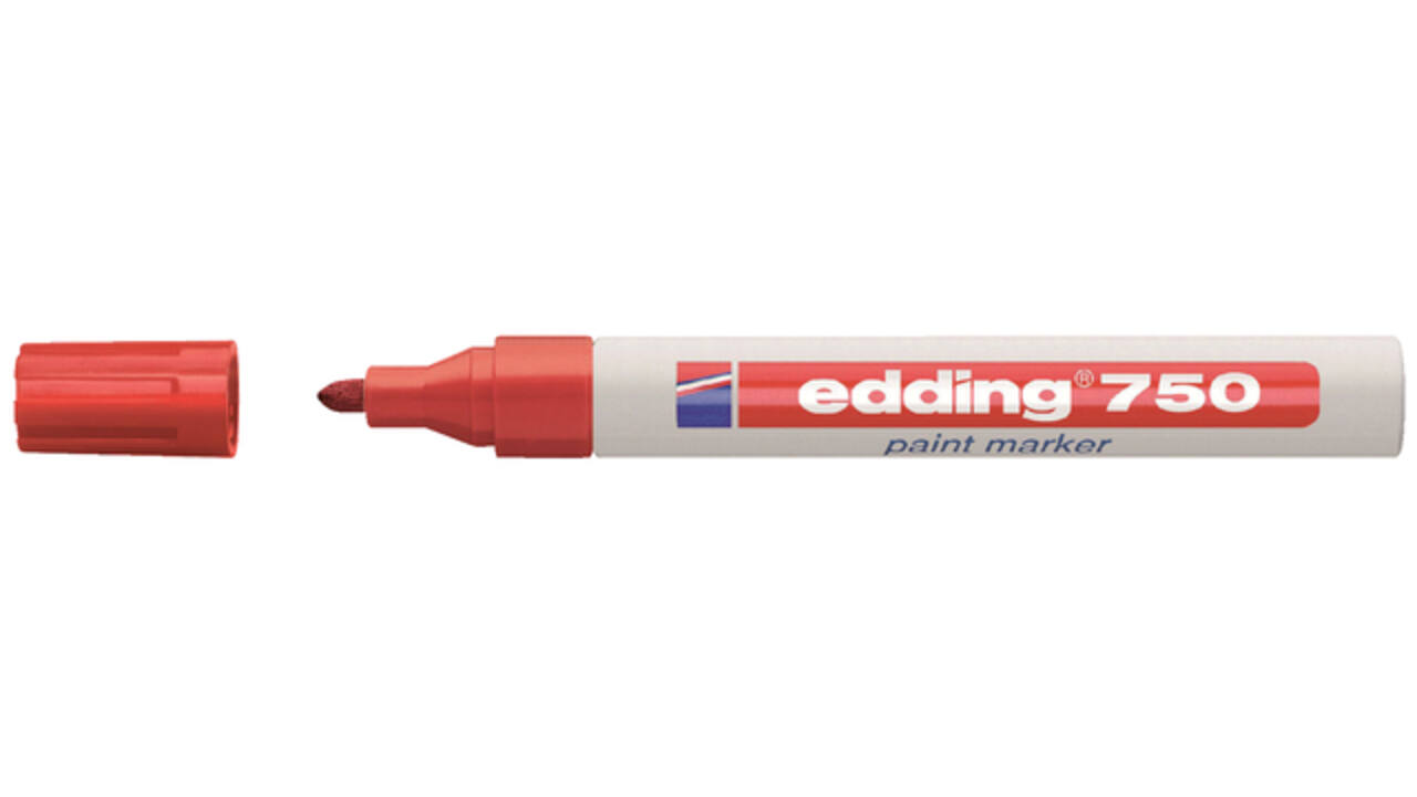 Viltstift edding 750 lakmarker rond 2-4mm rood
