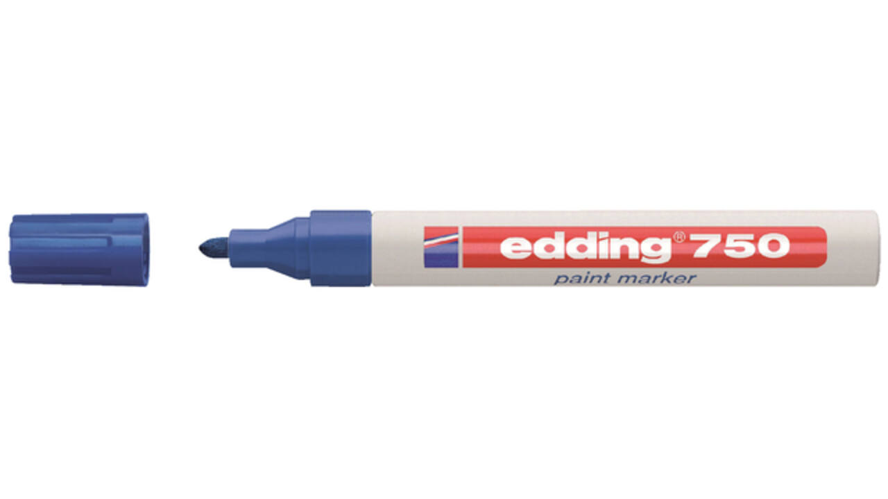 Viltstift edding 750 lakmarker rond 2-4mm blauw