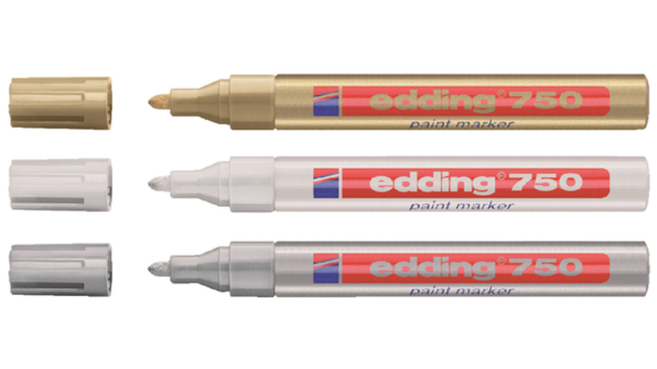Viltstift edding 750 lakmarker rond 2-4mm wit
