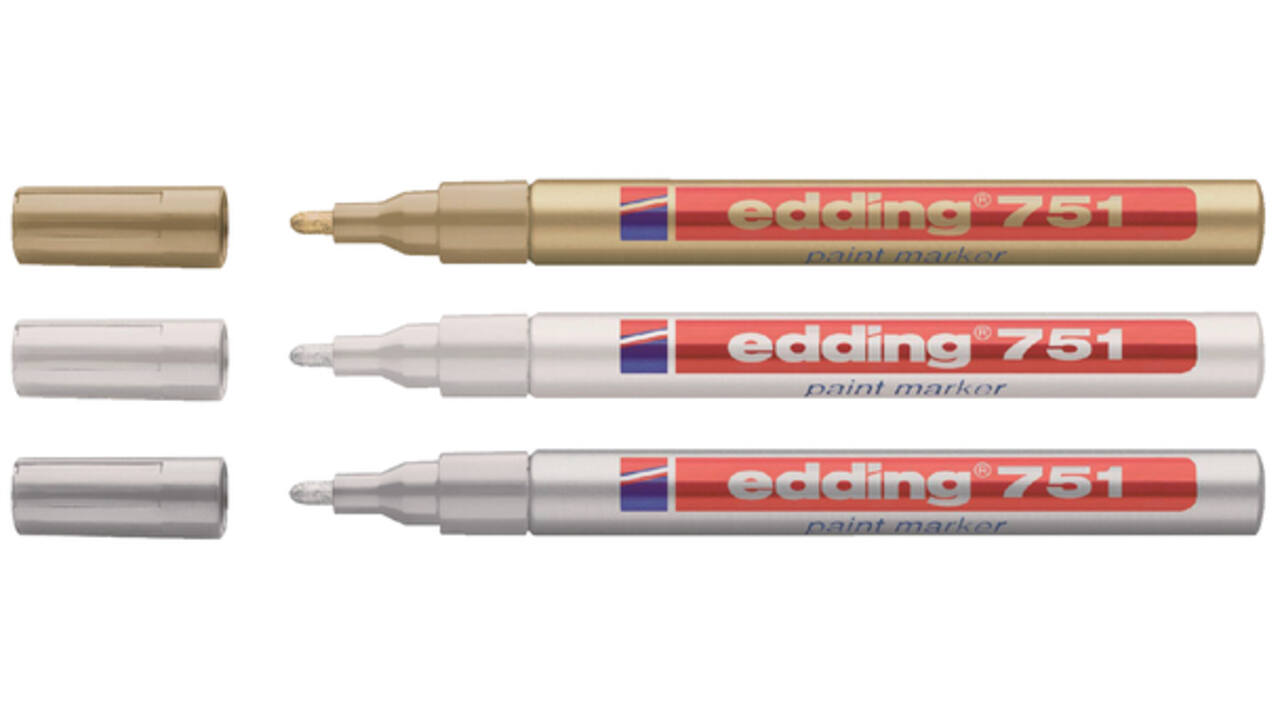 Viltstift edding 751 lakmarker rond 1-2mm goud