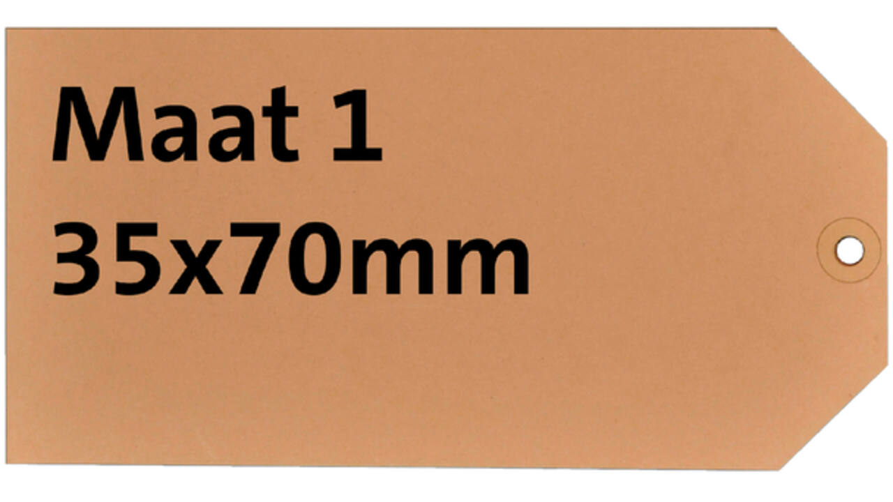 Label karton nr1 200gr 35x70mm chamois 1000stuks