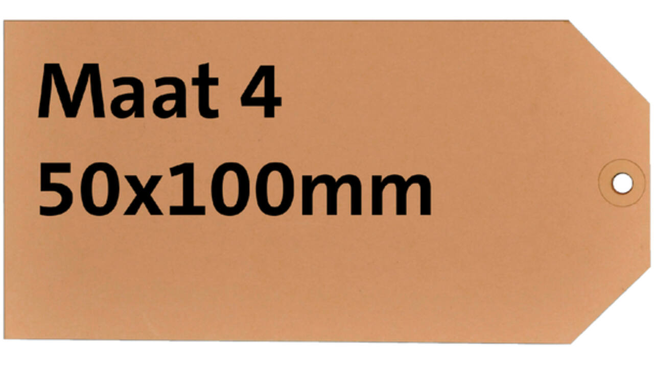 Label karton nr4 200gr 50x100mm chamois 1000stuks