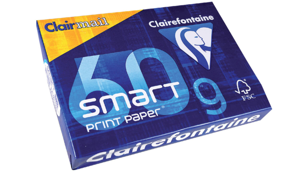 Kopieerpapier Clairefontaine Clairmail A4 60gr wit 500vel